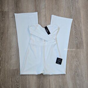 Lulus Ivory Strapless Bustier Jumpsuit Small New With Tags Surely Stunning